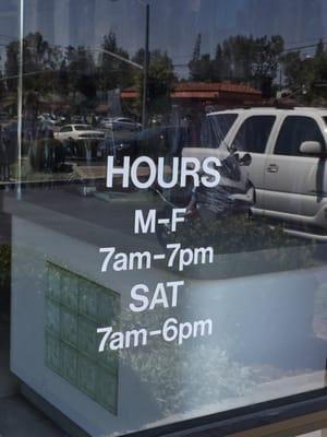 Convenient weekly hours.