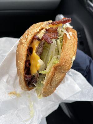 Bacon cheeseburger! Delish!