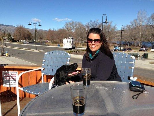 Patio dining with the dog!