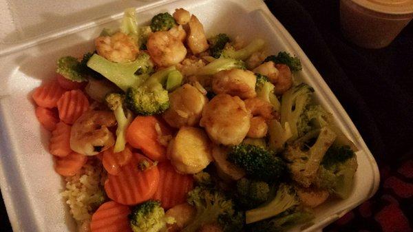 Shrimp and scallops with hibachi rice. Amazing!