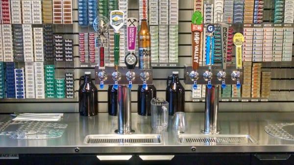 Growler fill station with good choices.