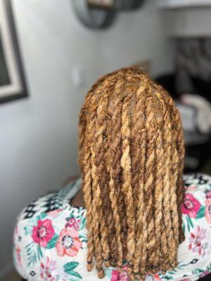 Blond 2-strand twist Locs