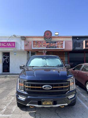 Dope! Owner's truck.  Place is LEGIT.