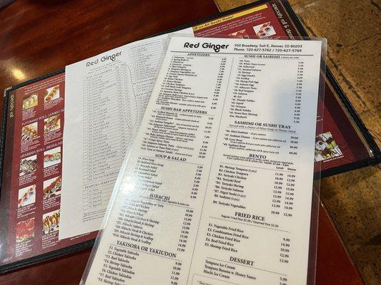 3 different long menus to try and decipher and order from