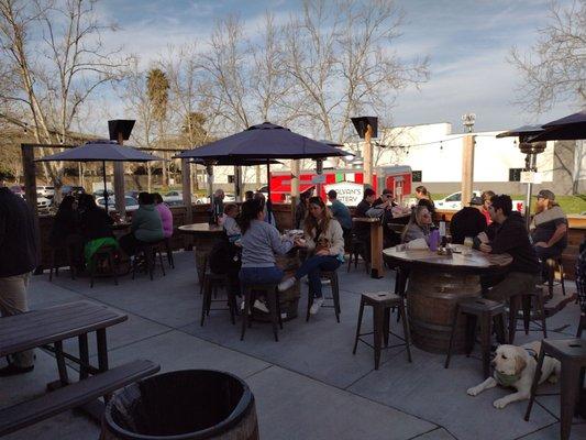 The beer deck and Galvan's food truck