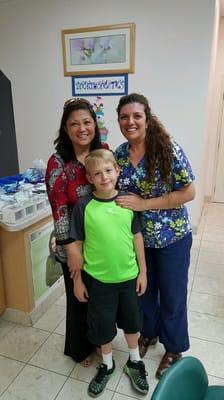 Roxy with one of our star patients and his mother :)