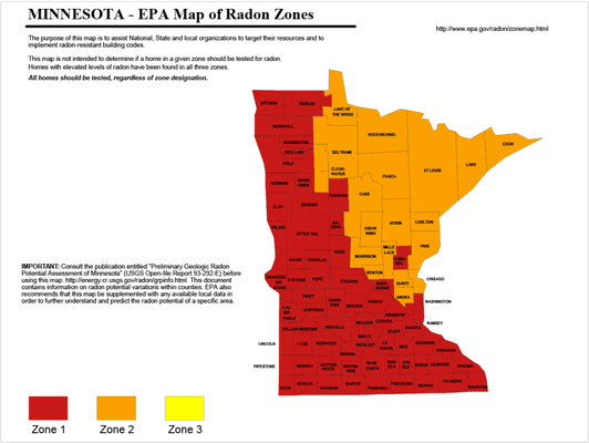 Radon Zone Map - We are in a HOT ZONE