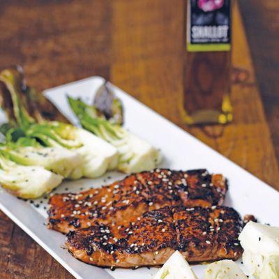 Blackened Asian Salmon with Pan Roasted Bok Choy is Simple, healthy, and delicious.