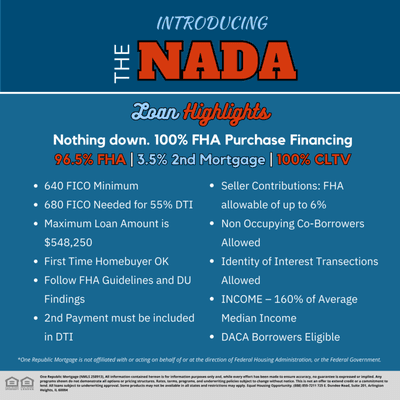 Introducing The Nada, 0 Down Payment.