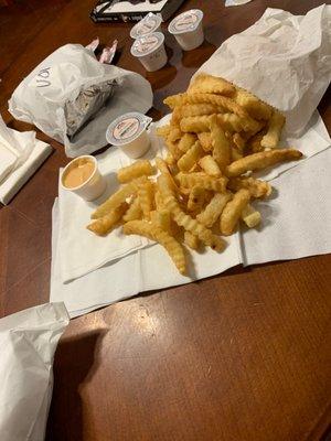 Large fries and fry sauce