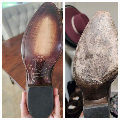 Left (re sole), Right (Before)