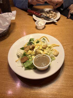 Side salad with Italian dressing