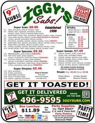 Fort Wayne's #1 Subs Destination - Menu