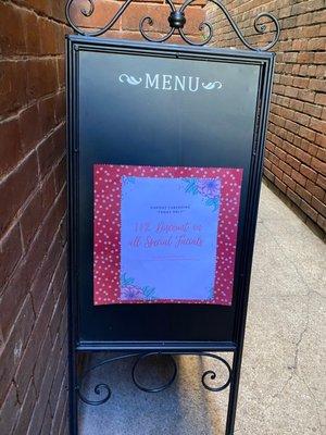 Outside menu