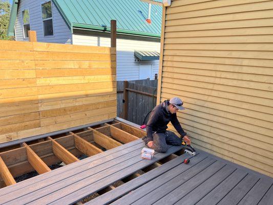 PVC deck installation