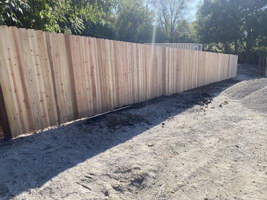 Dog park wooden fence