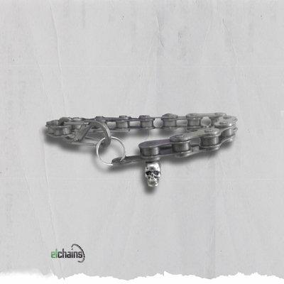 Sad Skull. Stainless steel skull bike chain bracelet. Limited quantity.