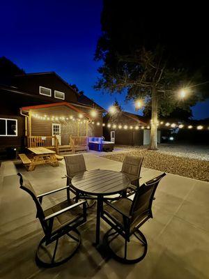 Back patio at our Hunters Haven Lodge unit