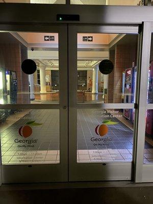 Georgia Welcome Center-Dimly lit entrance