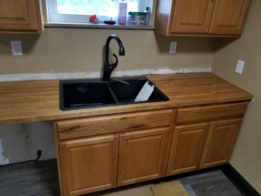 New butcher block countertops