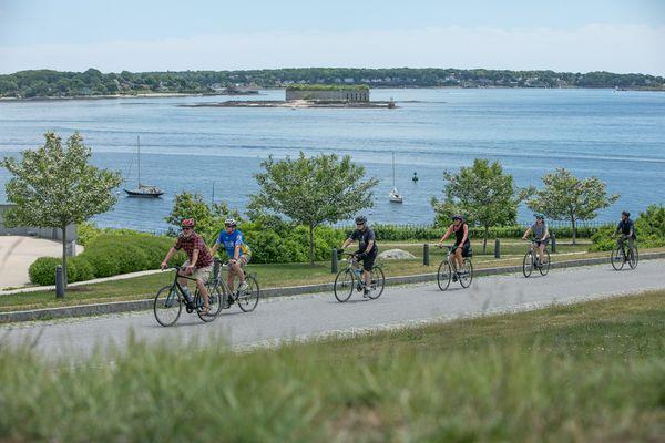 Biking on the Eastern Promenade