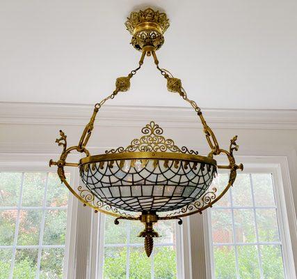 Rewired antique Tiffany chandelier