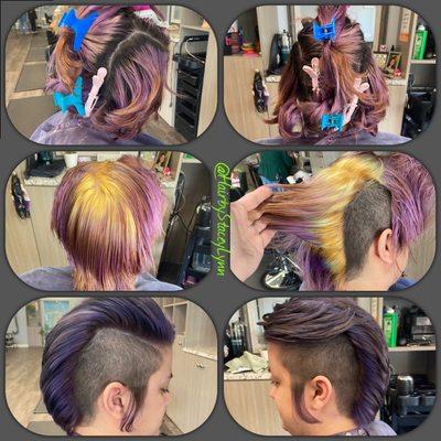 Retouch on Purple and a new Mohawk haircut