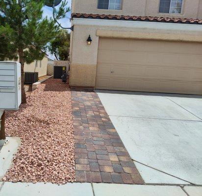 pavers added to extend driveway