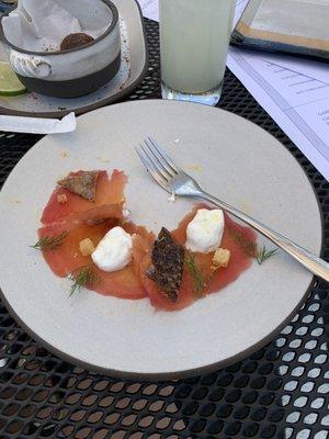 Salmon carpaccio