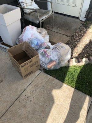 Random trash that has been here for 3 days.