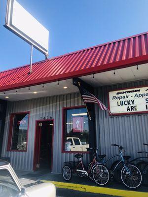 Store front. Signage not visible on camera