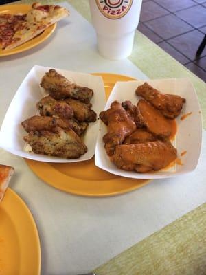 Lemon pepper and buffalo mild wings