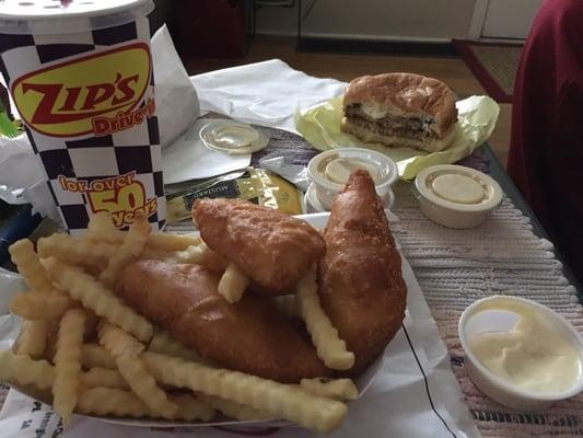 Halibut and Fries, yum!