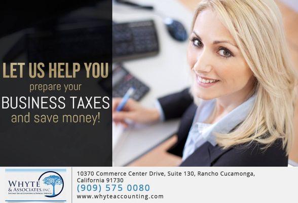 A business #tax expert can help you expertly prepare your #taxes and can even help you save money! Call (909) 575 0080 to talk to an expert