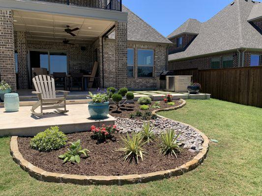 Minimalist Stone Border and Landscaping to update your Backyard! Text/Call: (469)742-1505 for Quote!