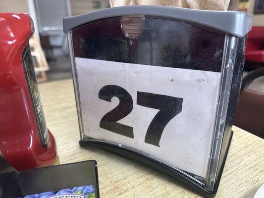 Table Number