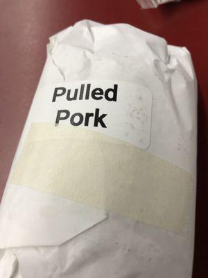 How my 1/2 pulled pork sandwich came.