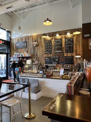 The ordering bar and pastry case.