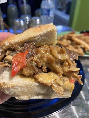 Vegan Cheesesteak and fries