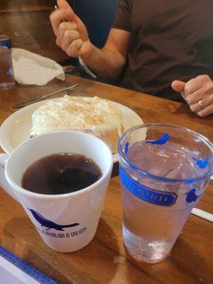 Adorable glassware AND a giant cinnamon roll!