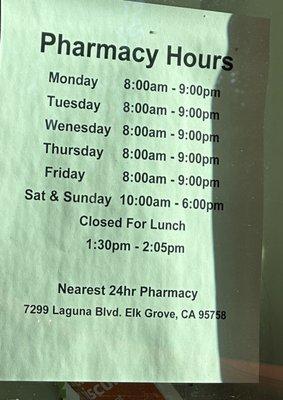 Poor spelling, wrong hours ‍‍‍.