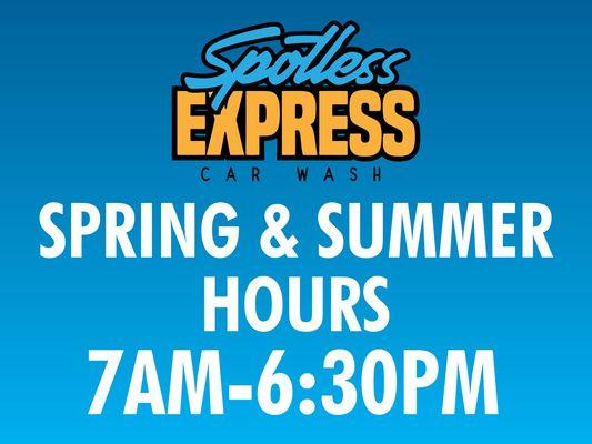 Spring and summer hours have been updates