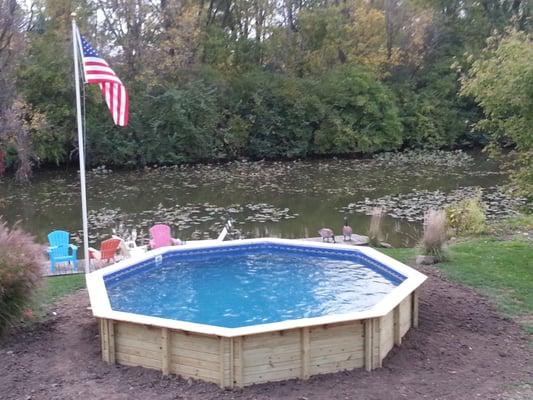 18' OCTAGON HAND CRAFTED WOOD POOL