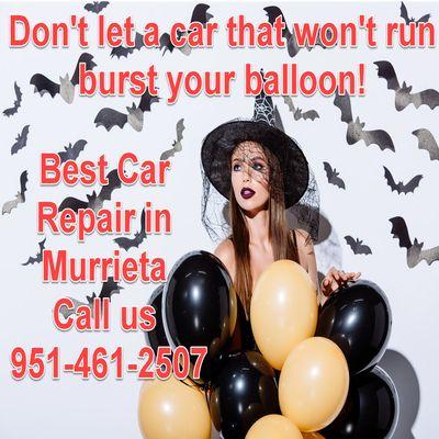 Don't let car repair spook you.  Our customers know we are fair and honest. No tricks here.