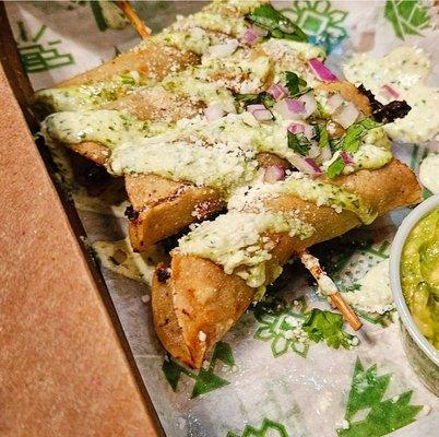 Potato Poblano Flautas