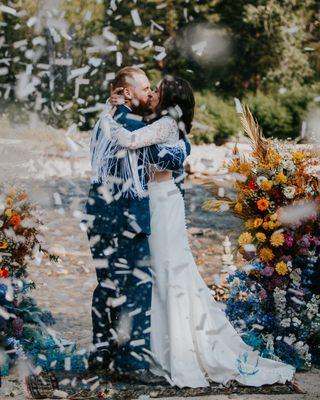 Our wedding ceremony by the river was perfect!