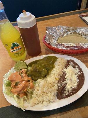 Pork Rib Platter with Jarritos (Pineapple)