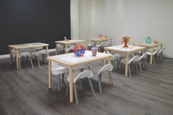 special room for coloring, and table top sensory toys. also used as a private party room.