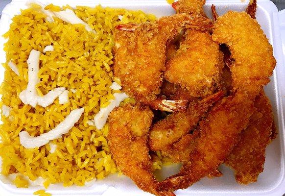 Fried shrimp w chicken fried rice!