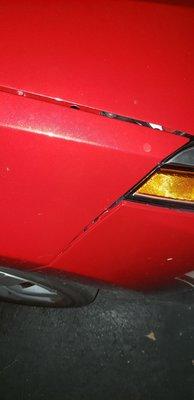 This is my "fixed" bumper. It has looked like this since the day I left the shop. After this is fixed I WON'T be back!